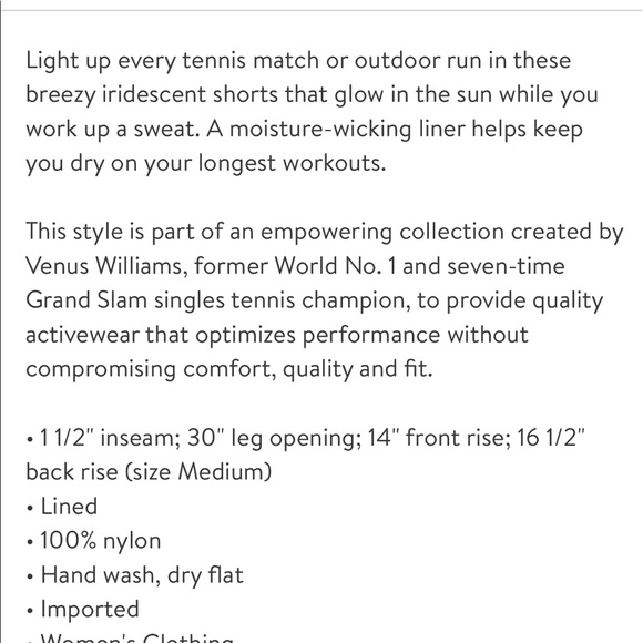 🟢 New K Swiss Iridescent White Shorts Eleven Venus Williams S Lined - Picture 9 of 9